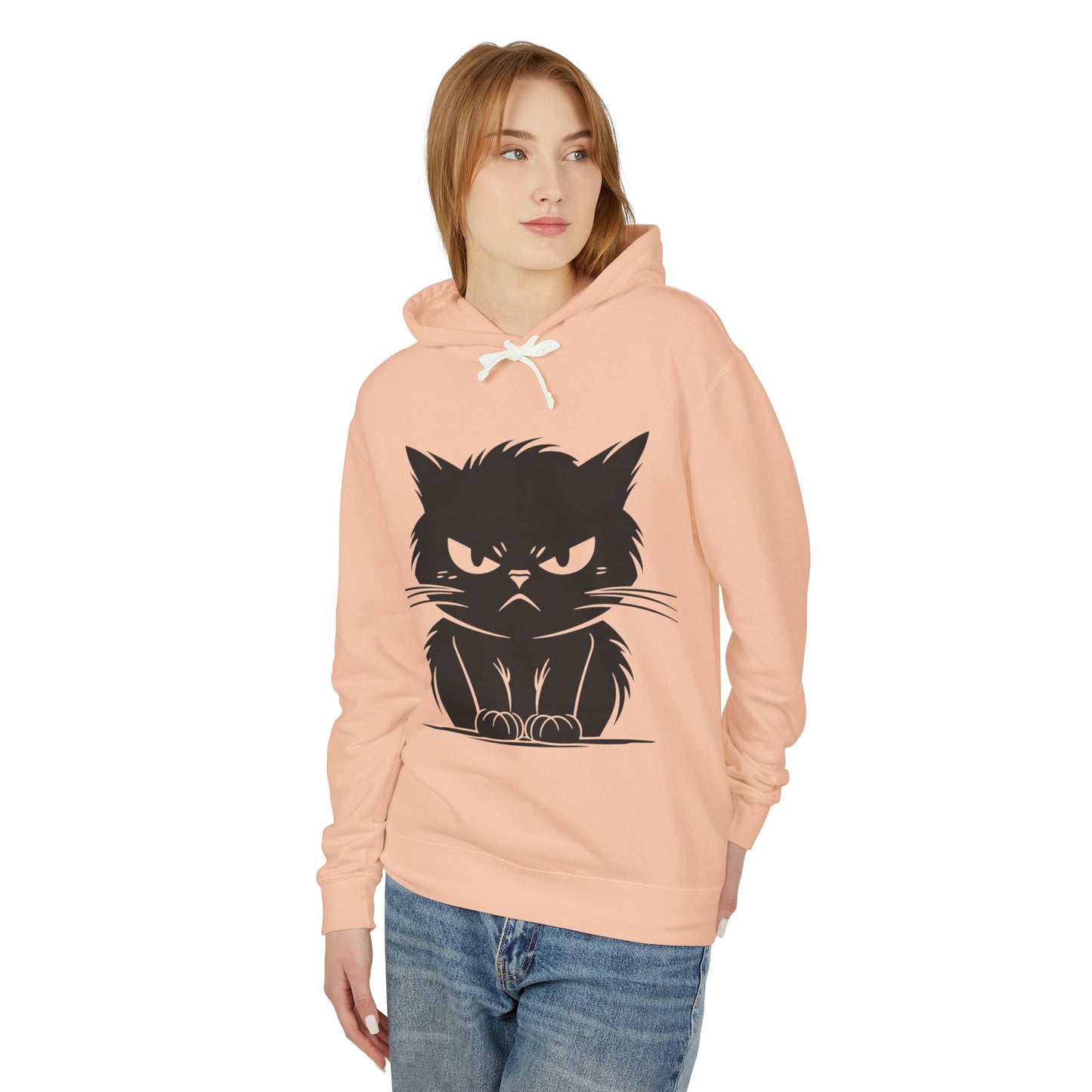Angry Cat Unisex Lightweight Hoodie