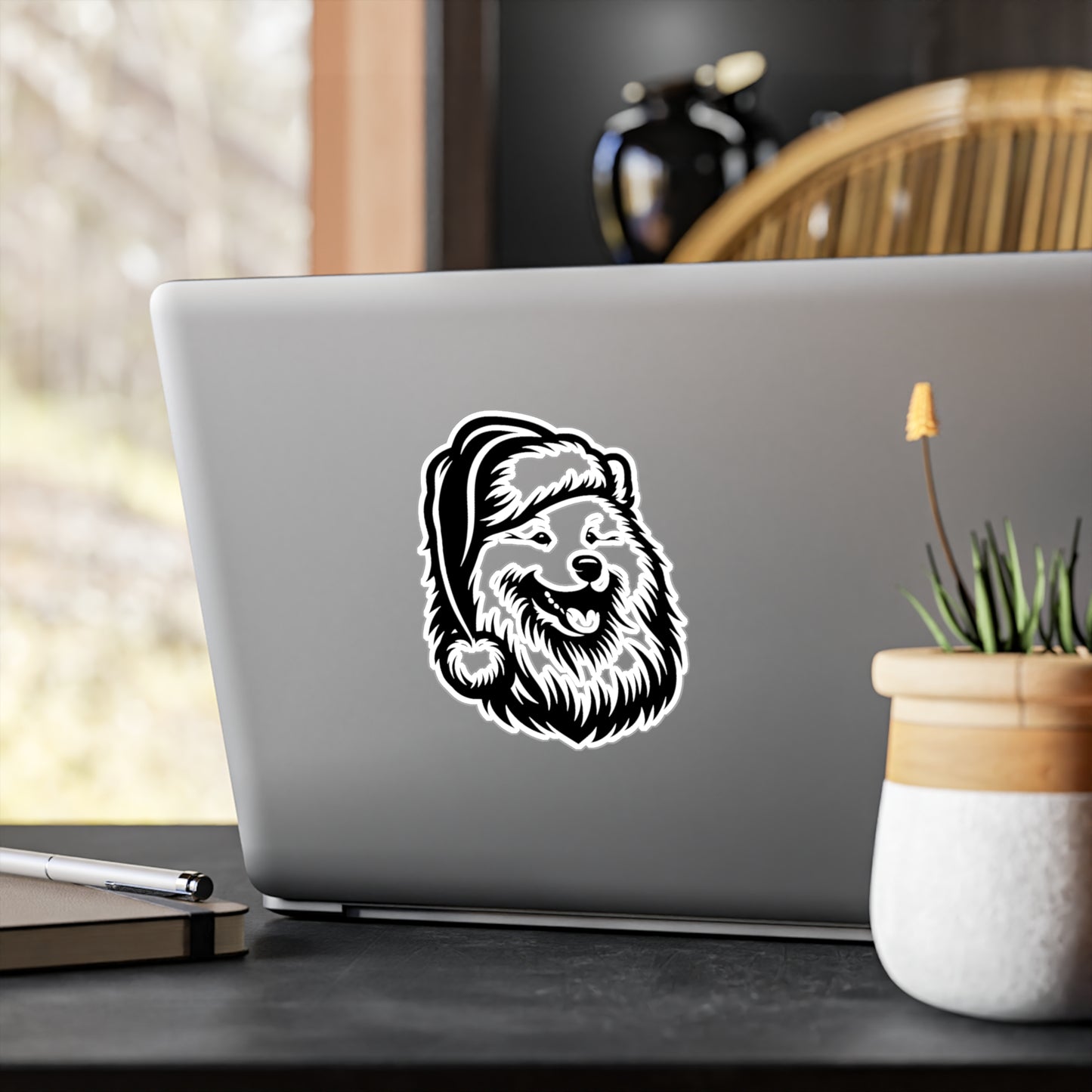 Santa Paws Samoyed Vinyl Decal
