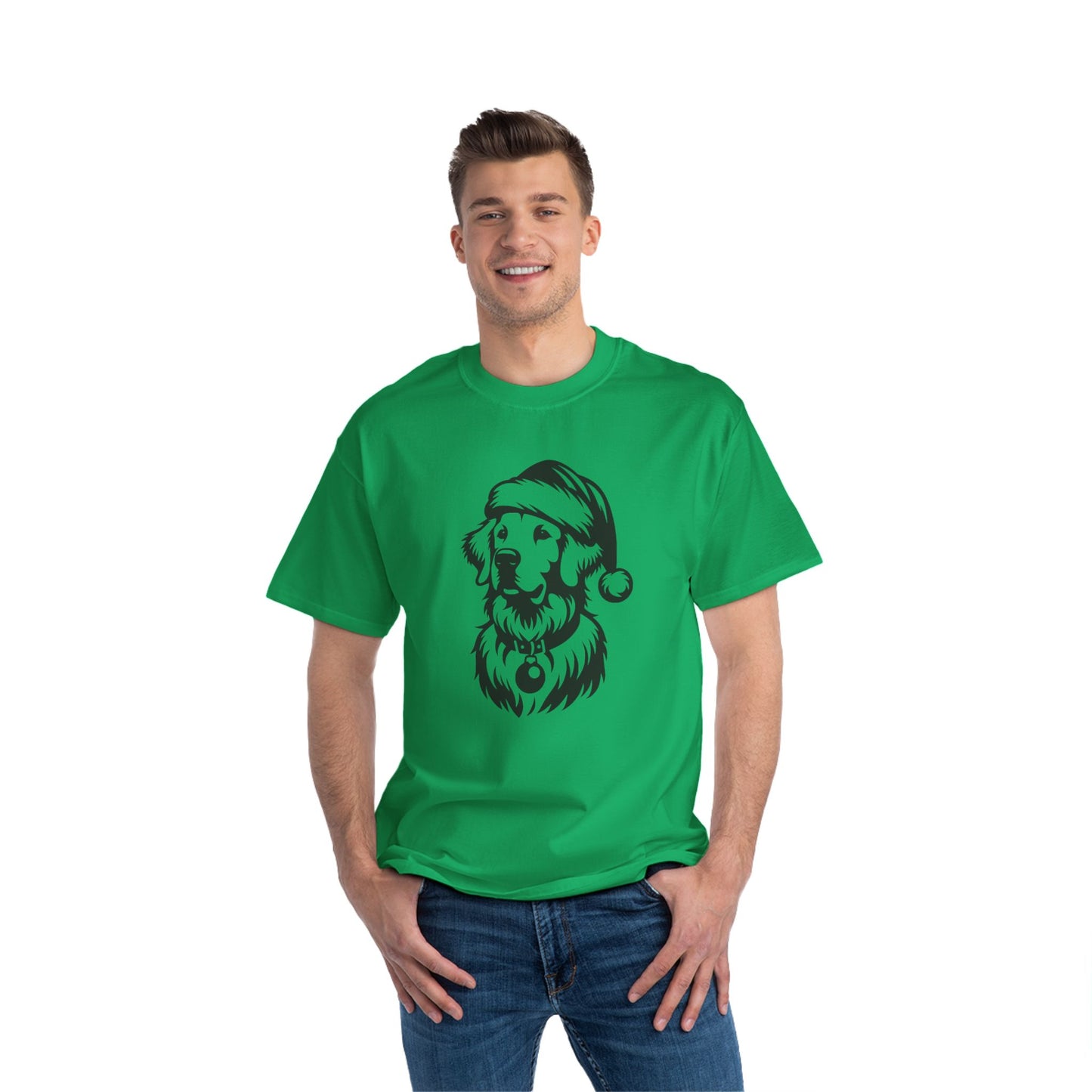 Santa Paws Golden Men's Short-Sleeve Crewneck Tee