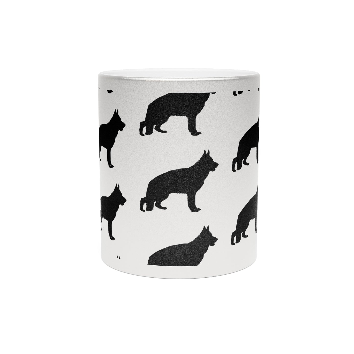 German Shepherd Silhouette Metallic Coffee Mug