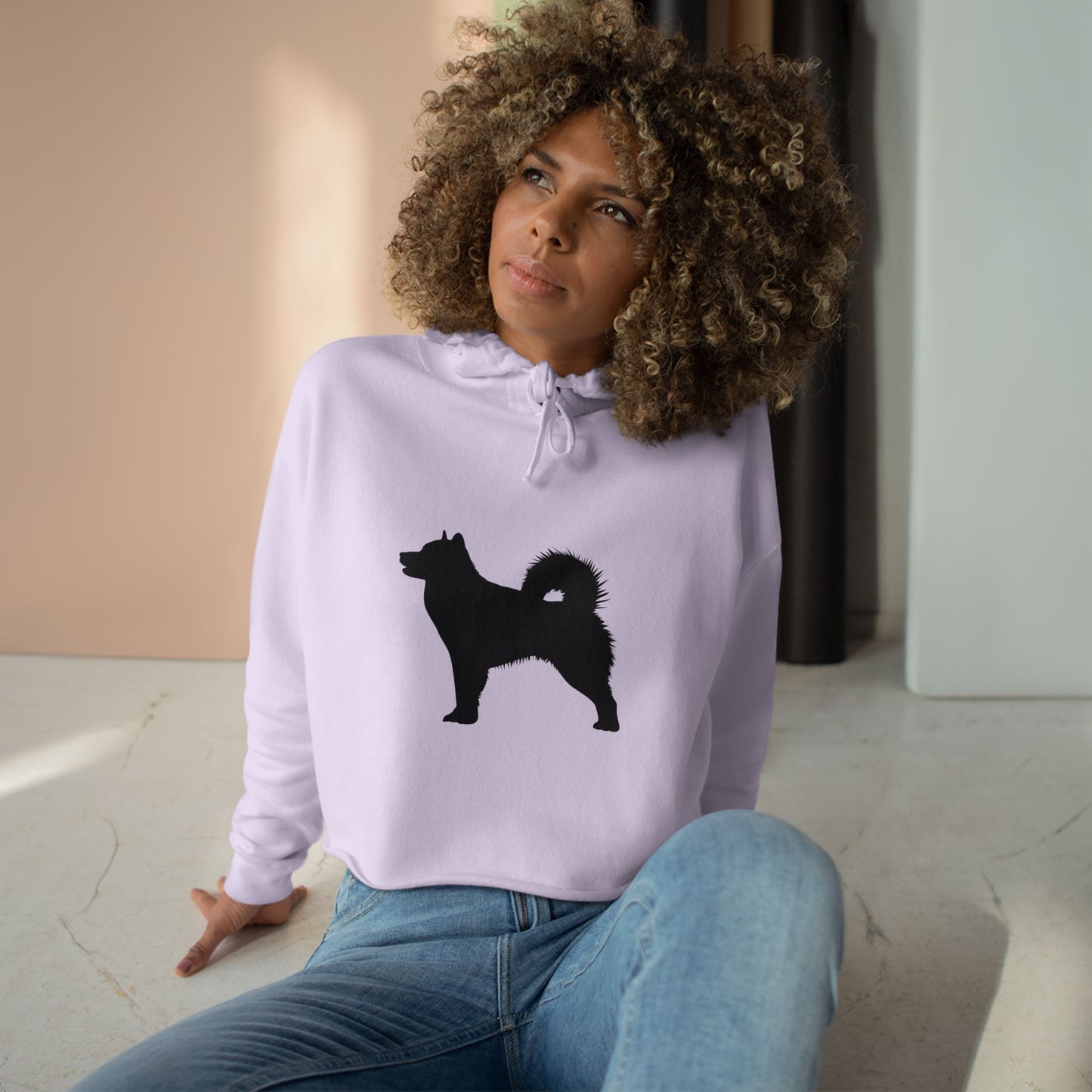 Malamute Silhouette Women's Crop Hoodie
