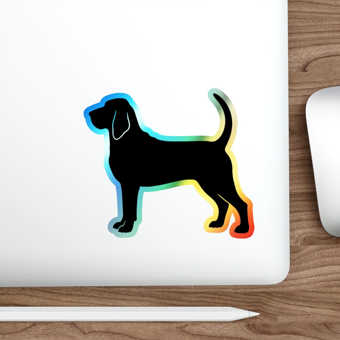Bloodhound Silhouette Holographic Sticker