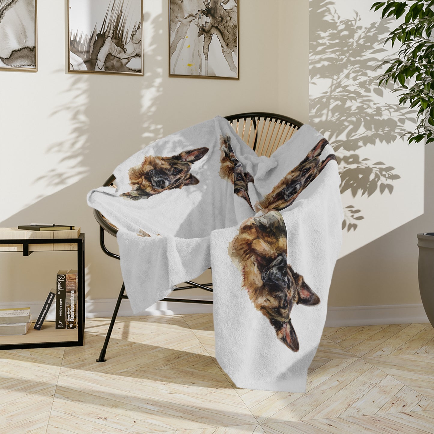 German Shepherd Head Velveteen Microfiber Blanket