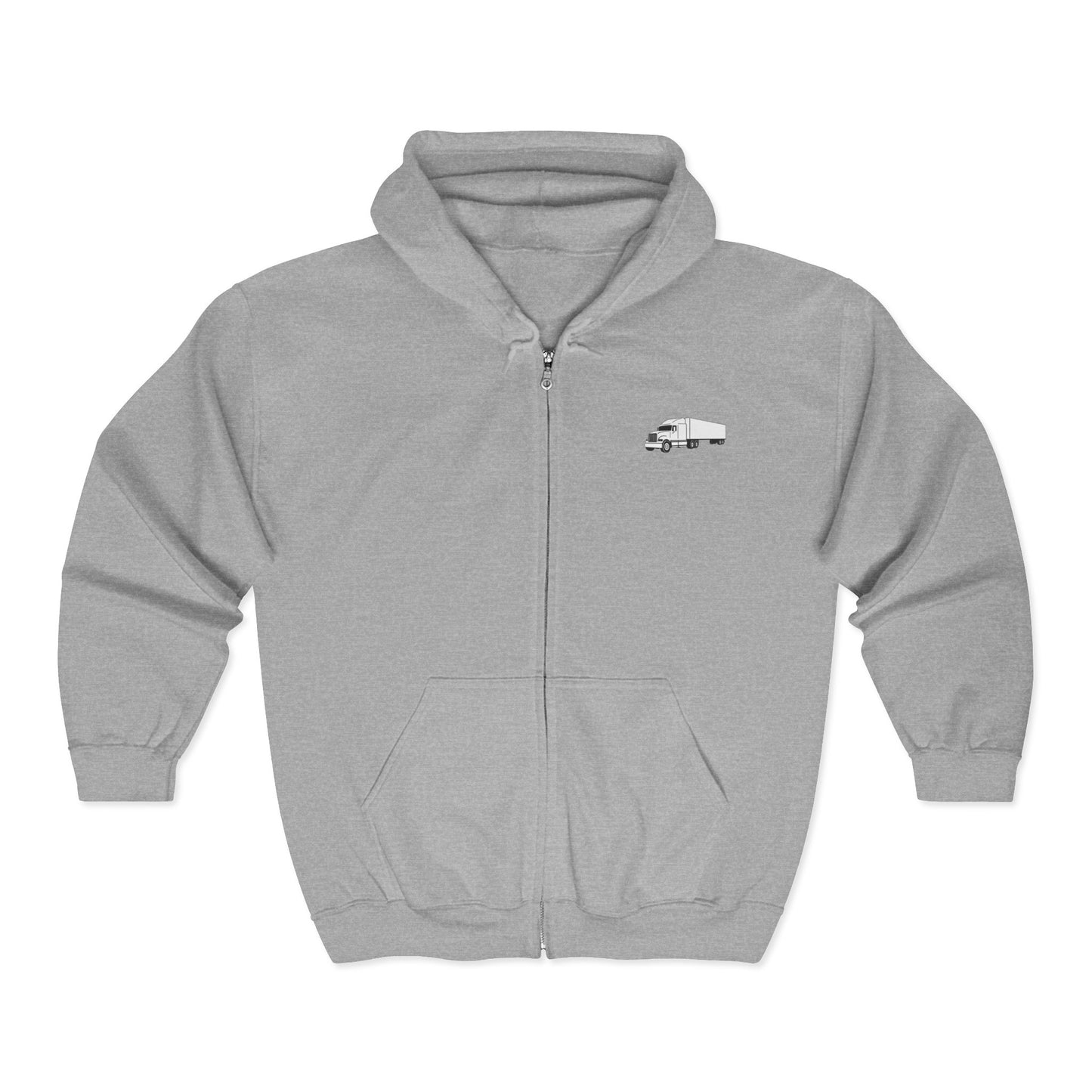Semi Truck Unisex Full Zip Hoodie