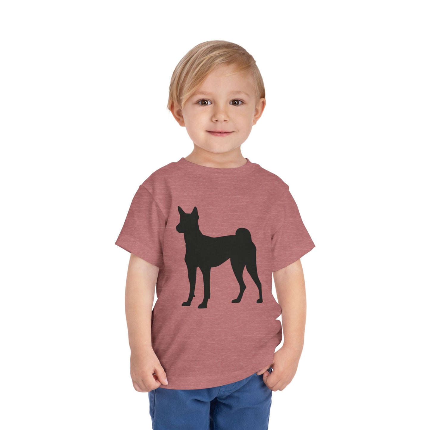 Basenji Silhouette Toddler Unisex Short Sleeve Crewneck Tee