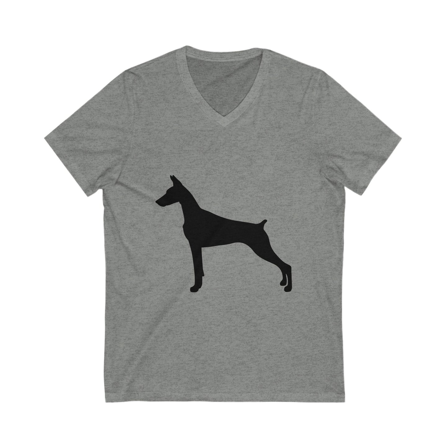 Doberman Silhouette Unisex Short Sleeve V-Neck Tee