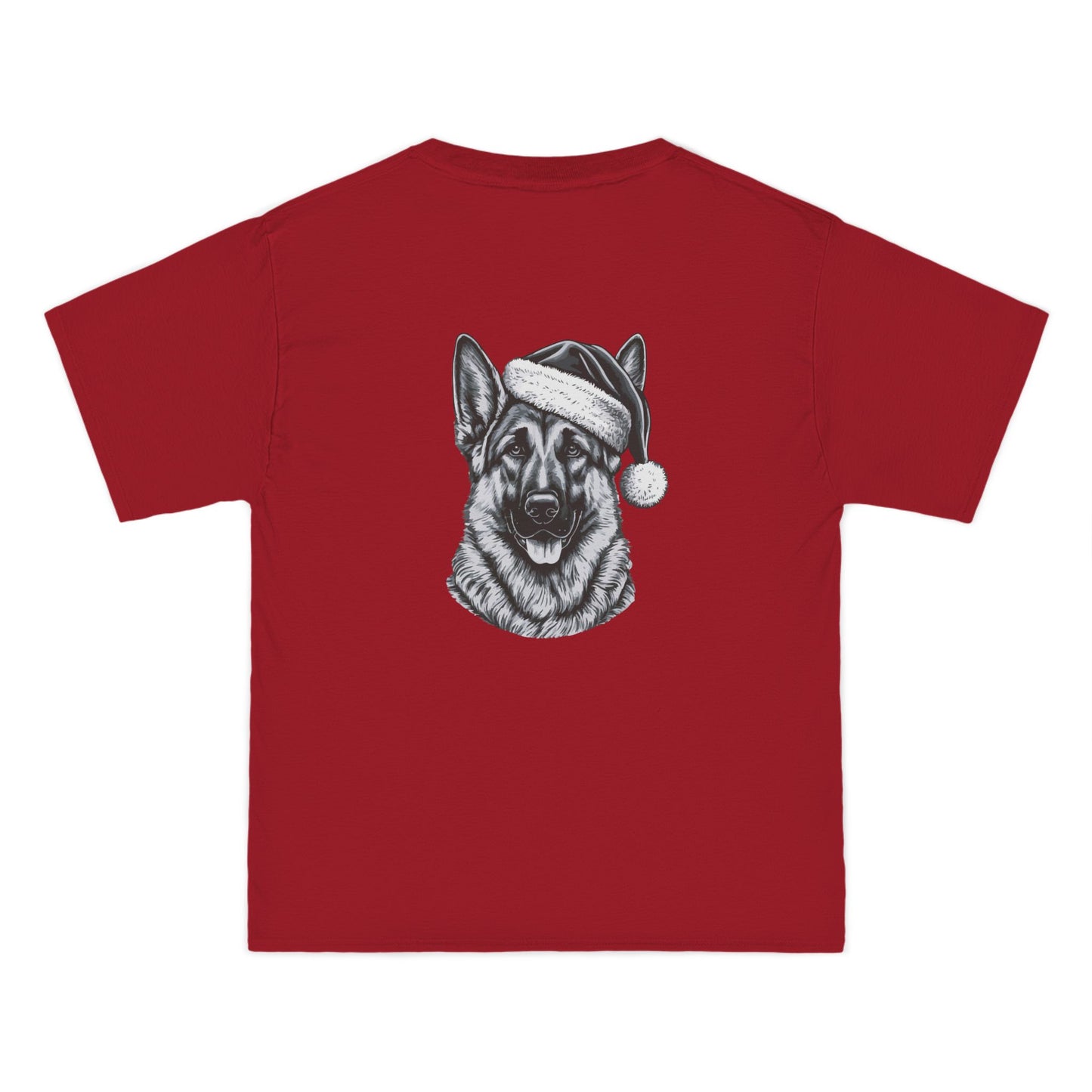 Santa Paws German Shepherd Men's Short-Sleeve Crewneck Tee