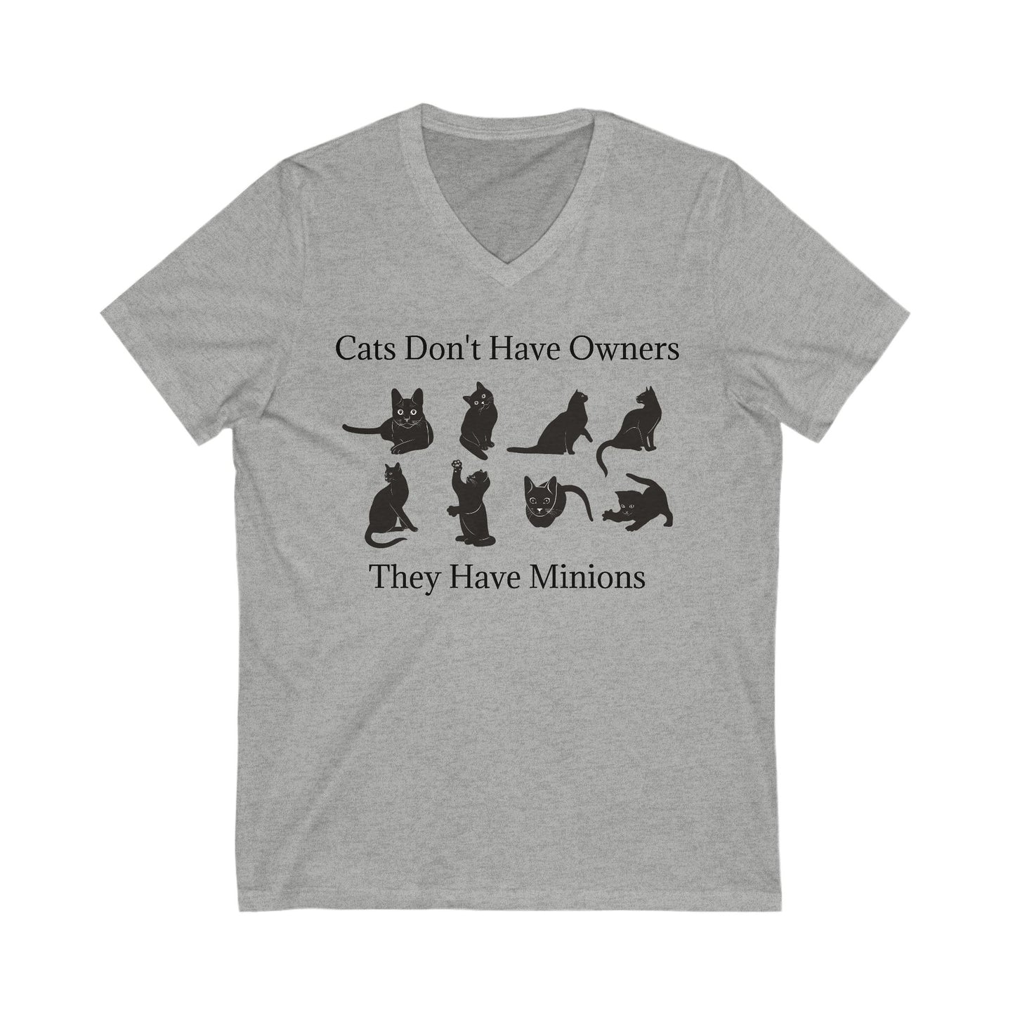 Cat Minions Unisex Short Sleeve V-Neck Tee