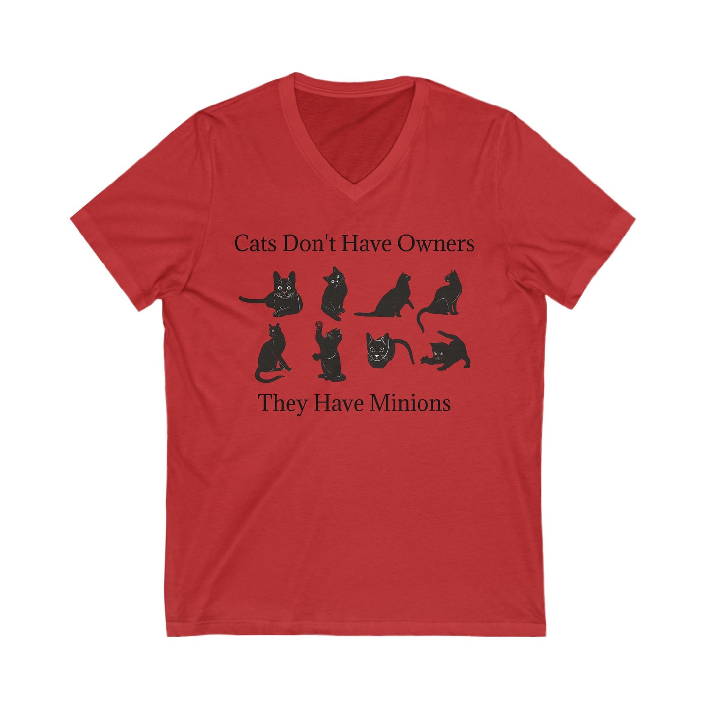 Cat Minions Unisex Short Sleeve V-Neck Tee