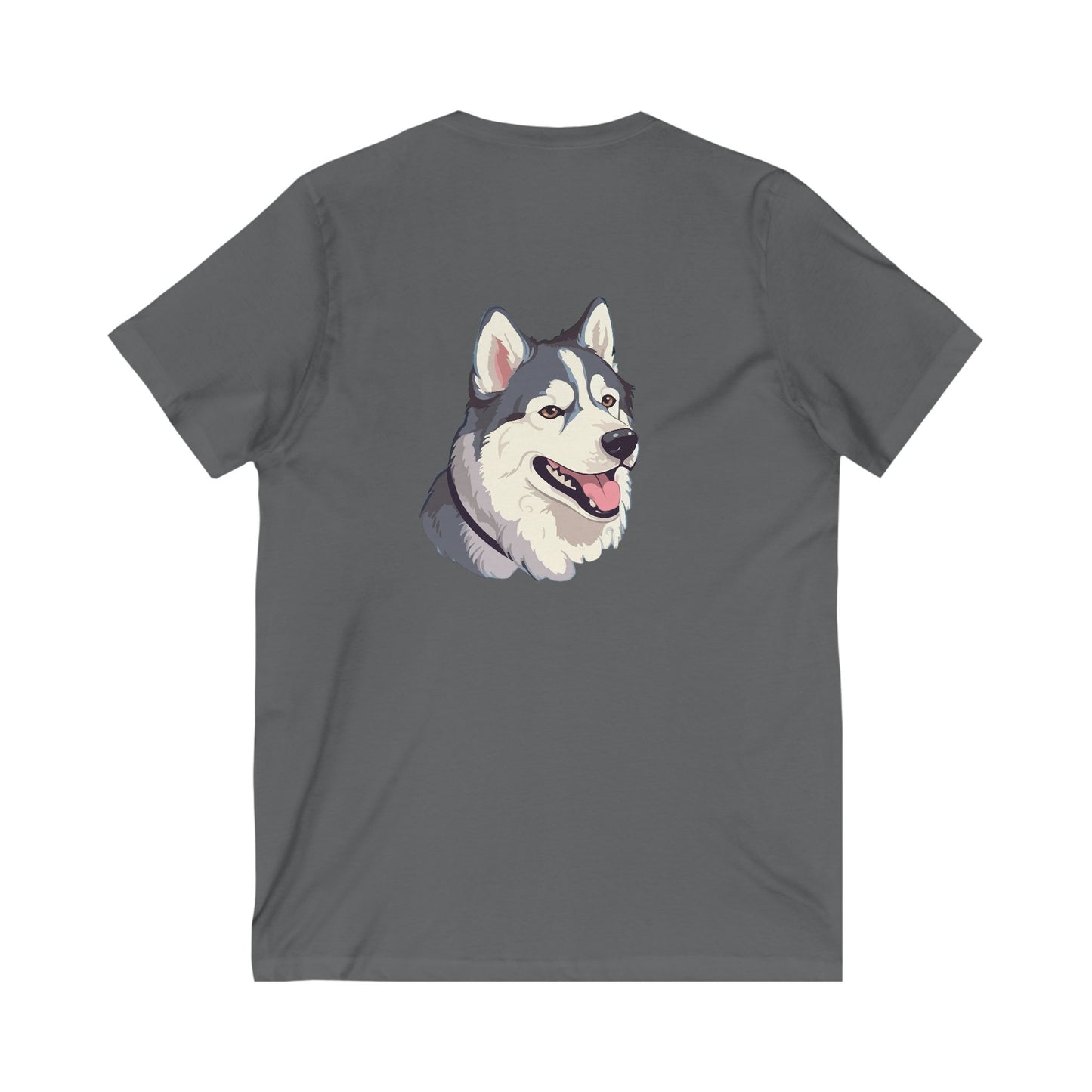 Malamute Head Unisex Short Sleeve V-Neck Tee