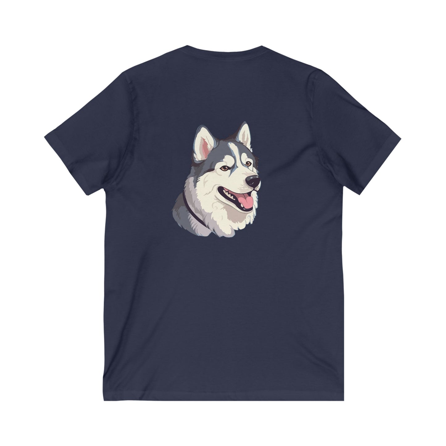 Malamute Head Unisex Short Sleeve V-Neck Tee