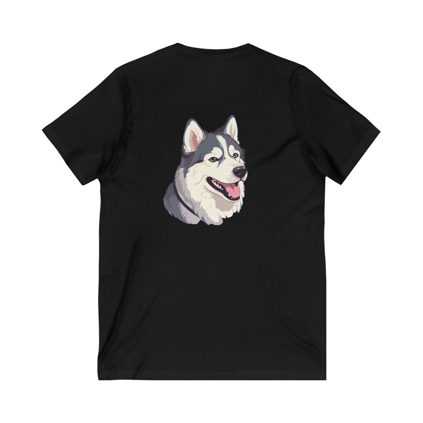 Malamute Head Unisex Short Sleeve V-Neck Tee
