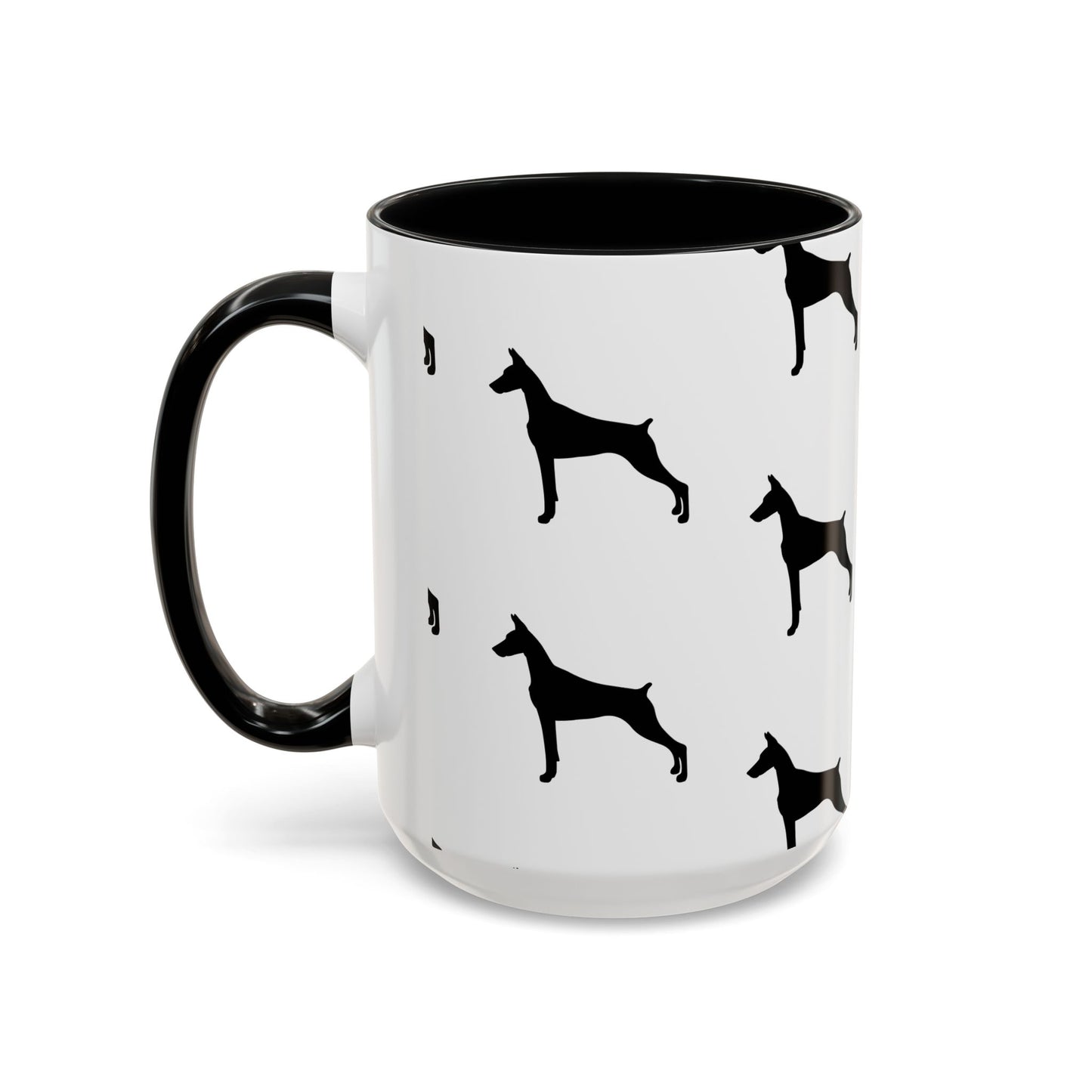 Doberman Silhouette 2-Tone Coffee Mug