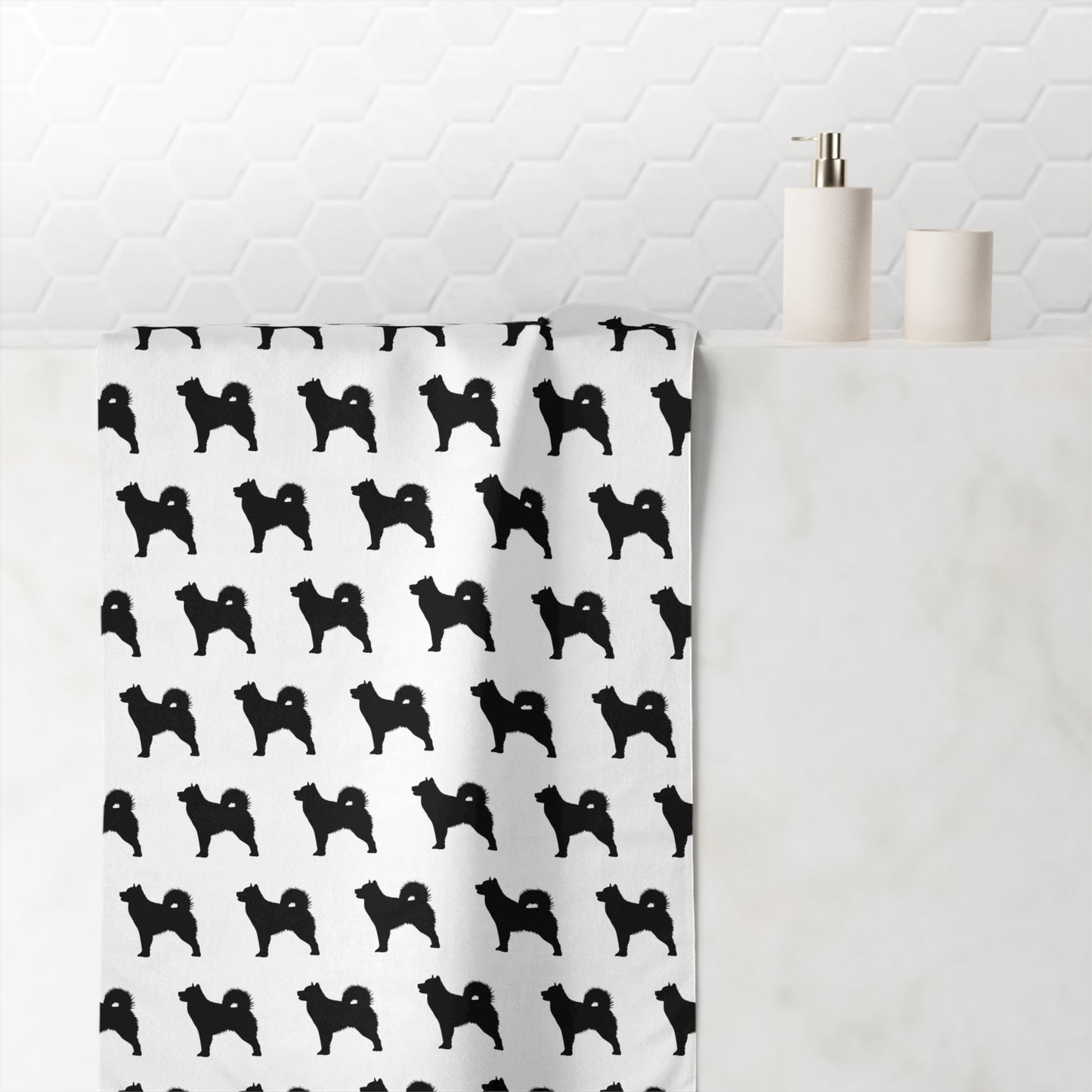 Malamute Silhouette Mink-Cotton Beach Towel