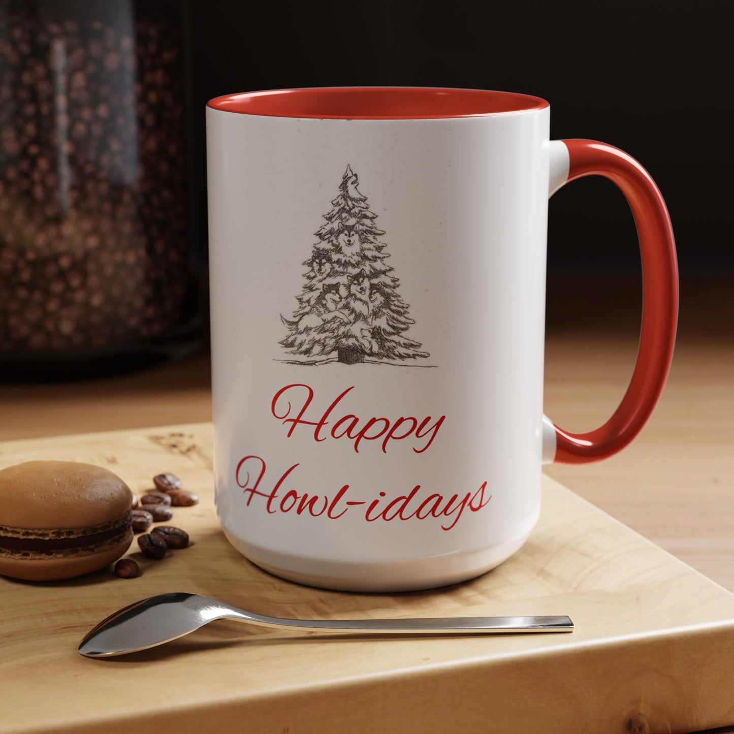 Happy Howl-idays 2-Tone Coffee Mug