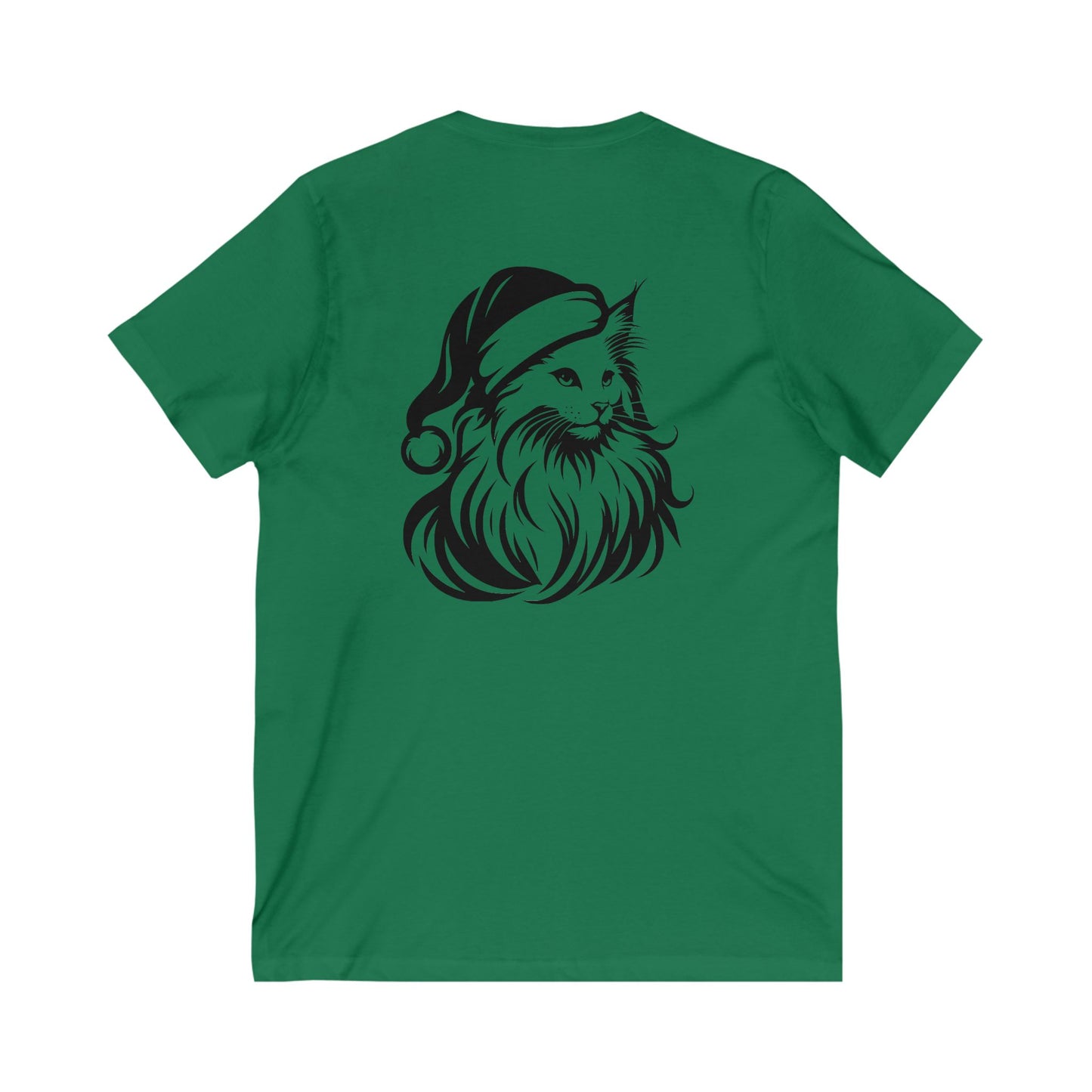 Santa Paws Cat Unisex Short Sleeve V-Neck Tee