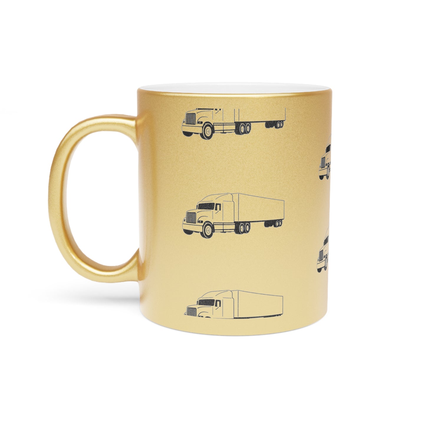 Semi Truck Metallic Coffee Mug