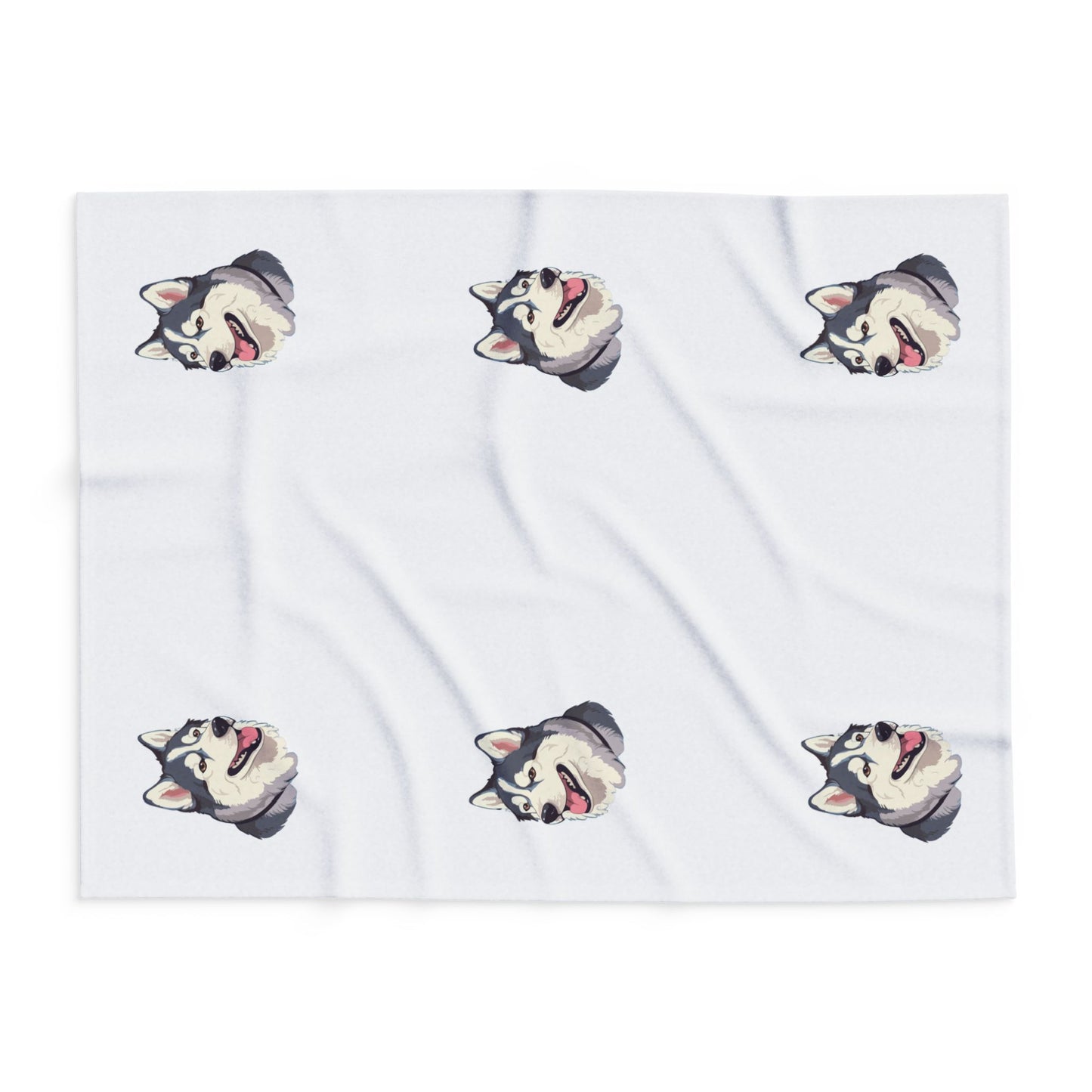 Malamute Head Arctic Fleece Blanket