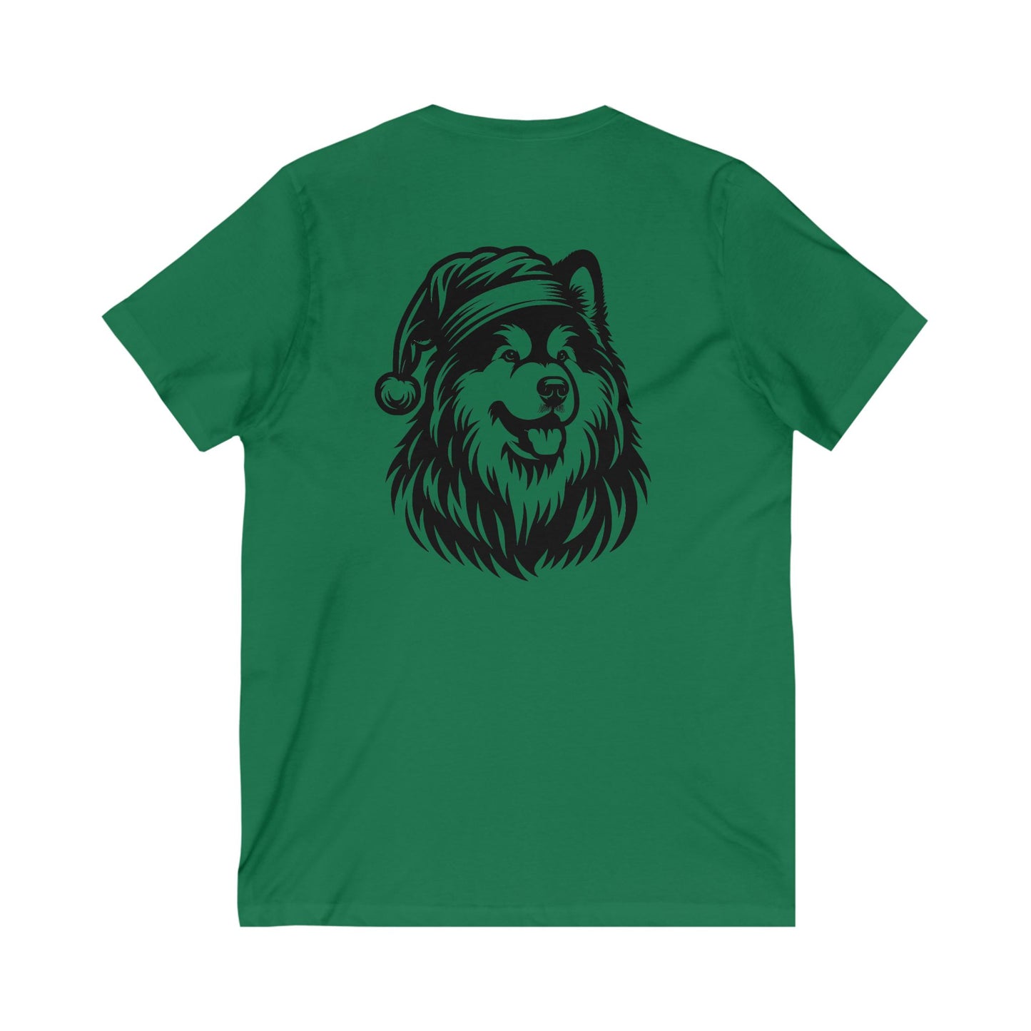Santa Paws Malamute Unisex Short Sleeve V-Neck Tee
