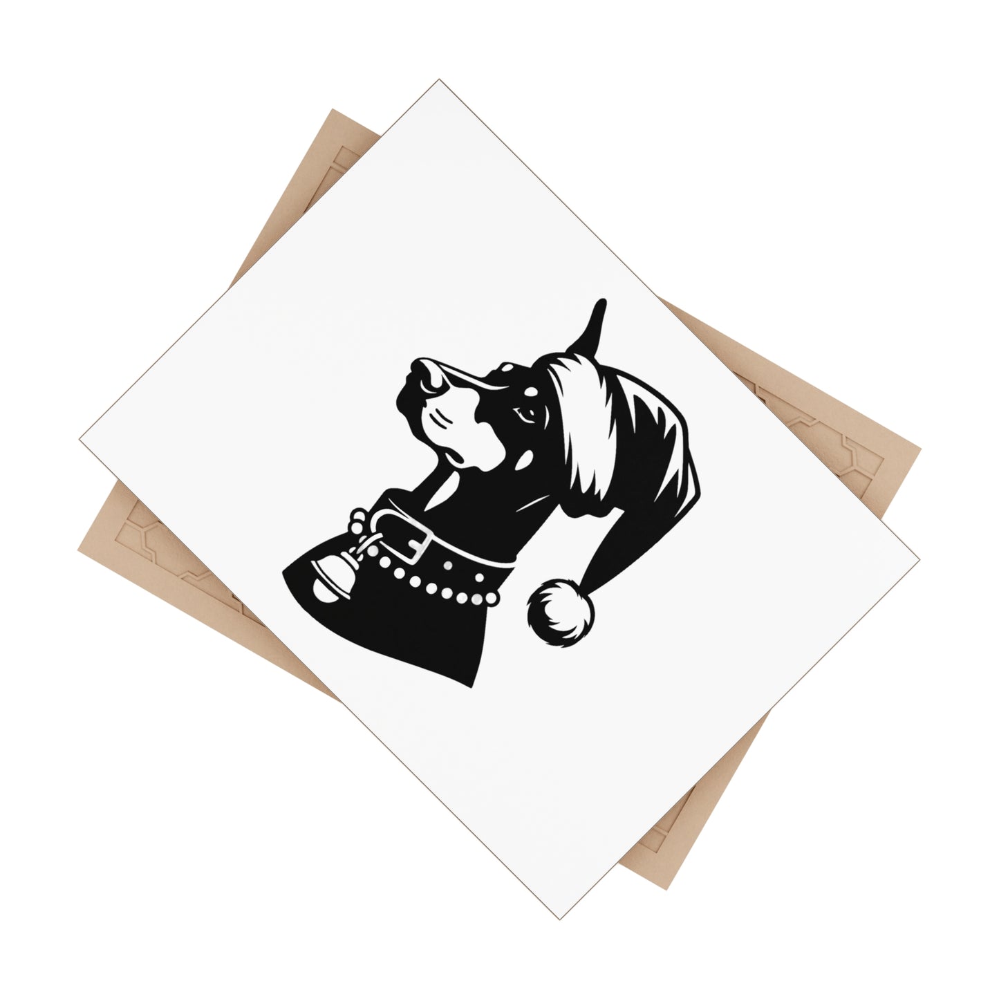 Santa Paws Doberman Ceramic Photo Tile