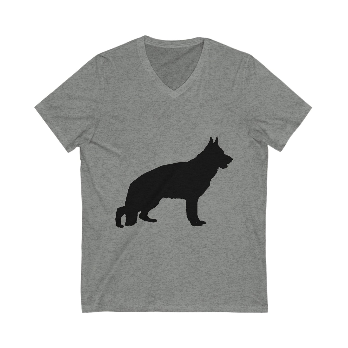 German Shepherd Silhouette Unisex Short Sleeve V-Neck Tee