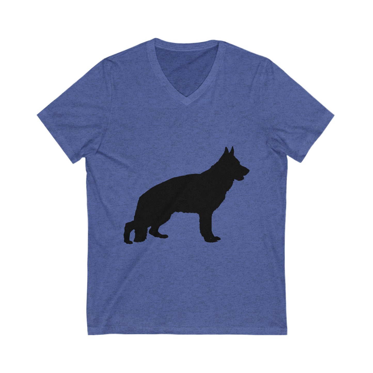 German Shepherd Silhouette Unisex Short Sleeve V-Neck Tee
