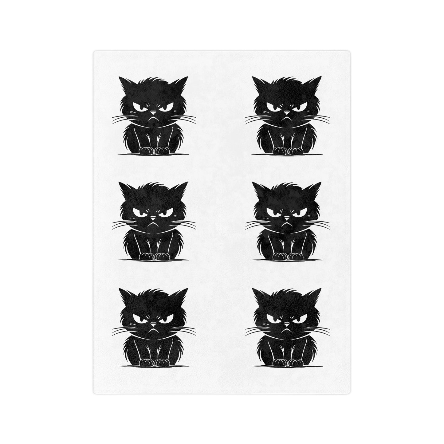 Angry Cat Velveteen Microfiber Blanket