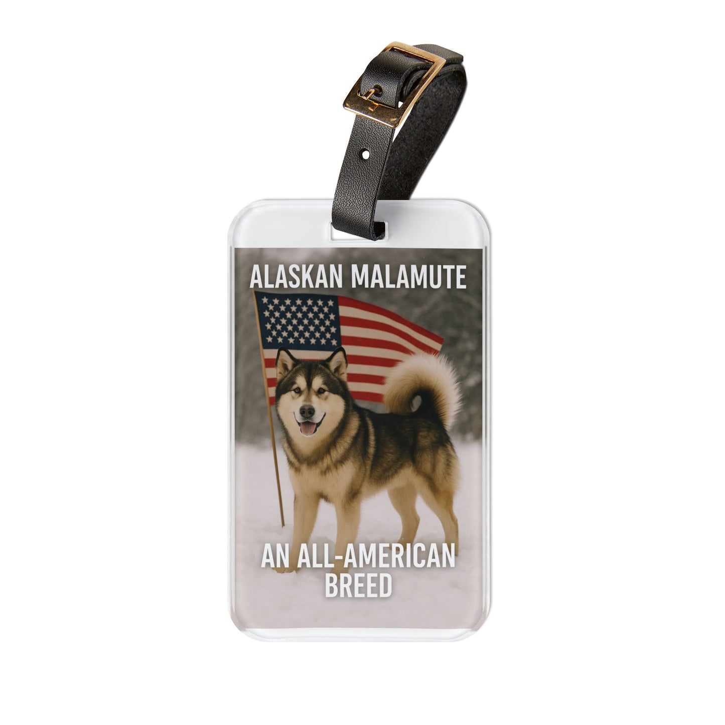 All-American Breed Leather Strap Luggage Tag