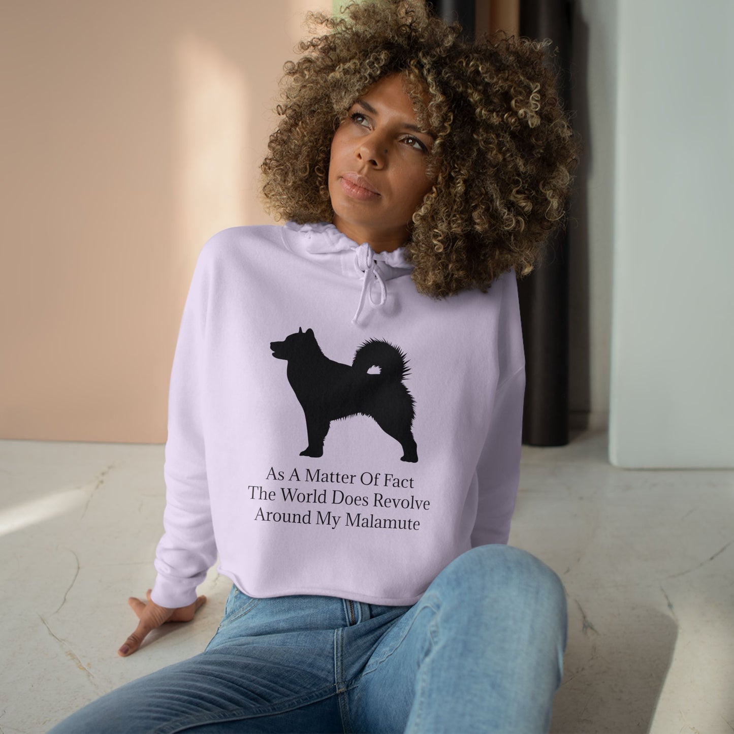 Matter Of Fact Malamute Women's Crop Hoodie