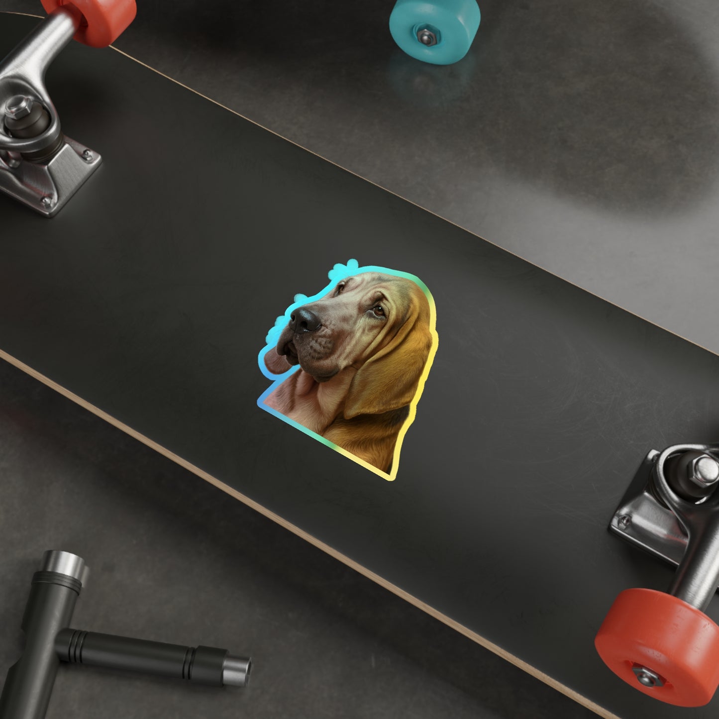 Bloodhound Head Holographic Sticker