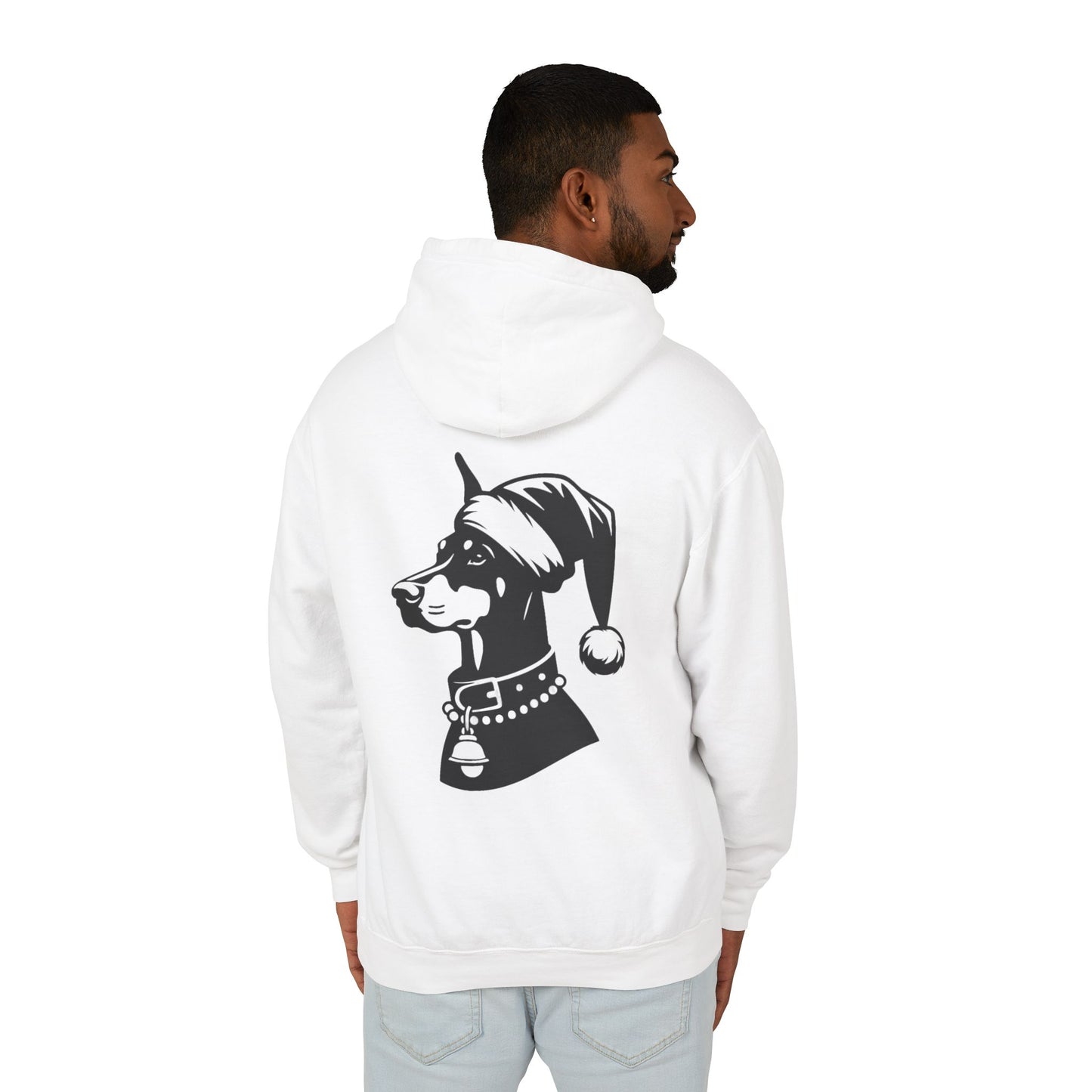 Santa Paws Doberman Unisex Lightweight Hoodie