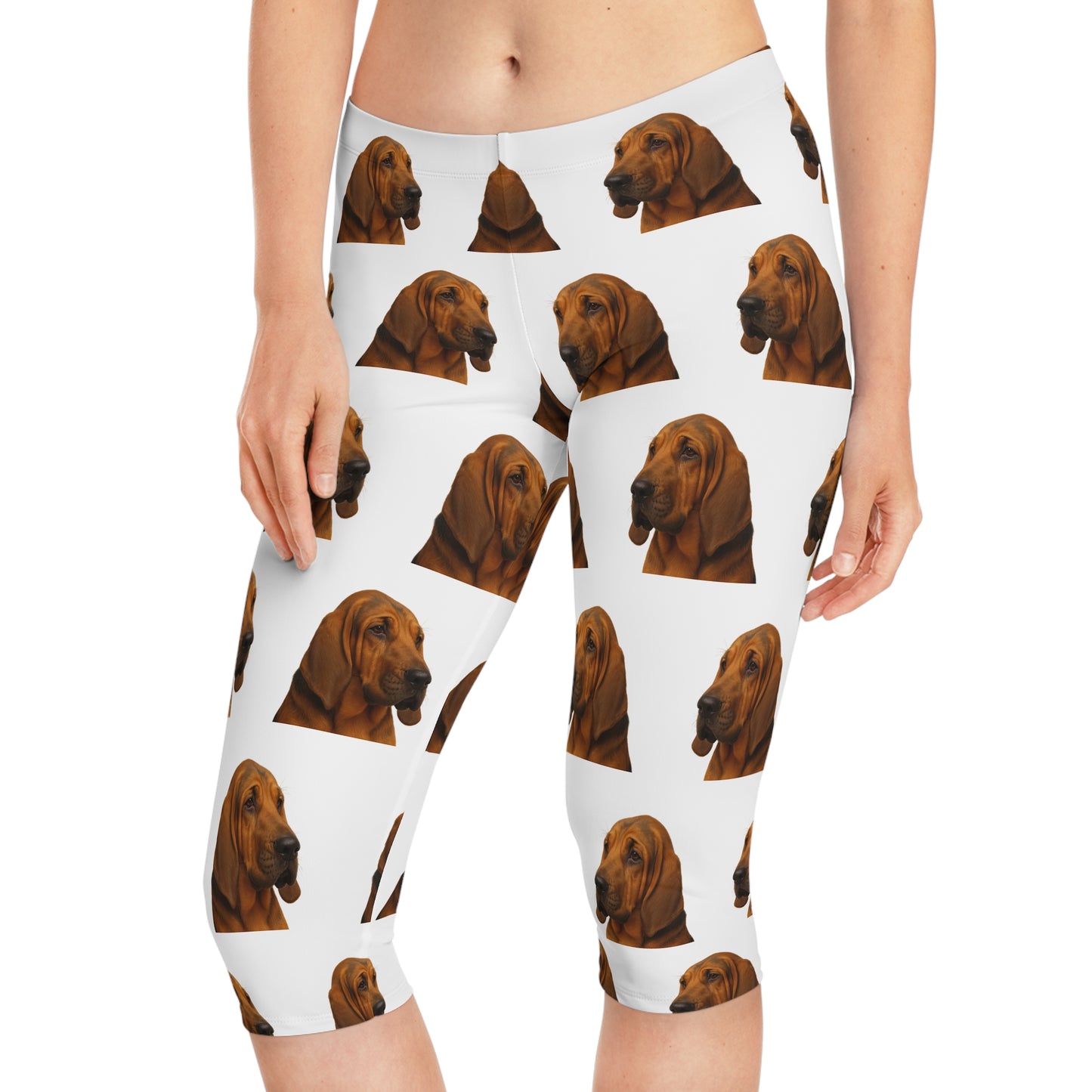 Bloodhound Head Women's Capri Leggings