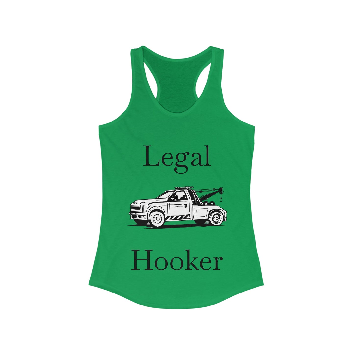 Legal H**ker Wheel Lift Tow Truck Women's Racerback Tank
