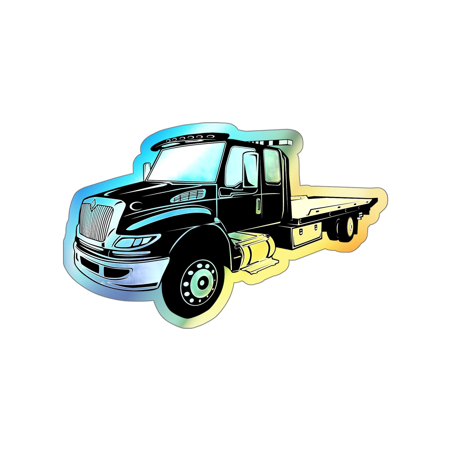 Flatbed Tow Truck Holographic Sticker