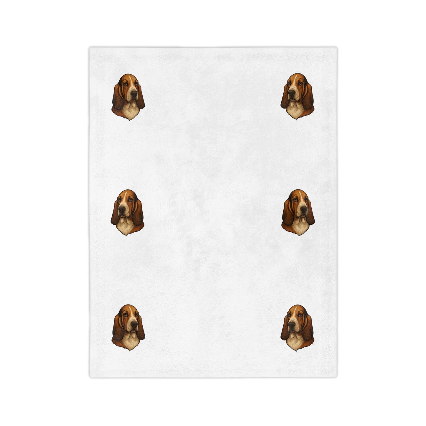 Basset Hound Head Velveteen Microfiber Blanket