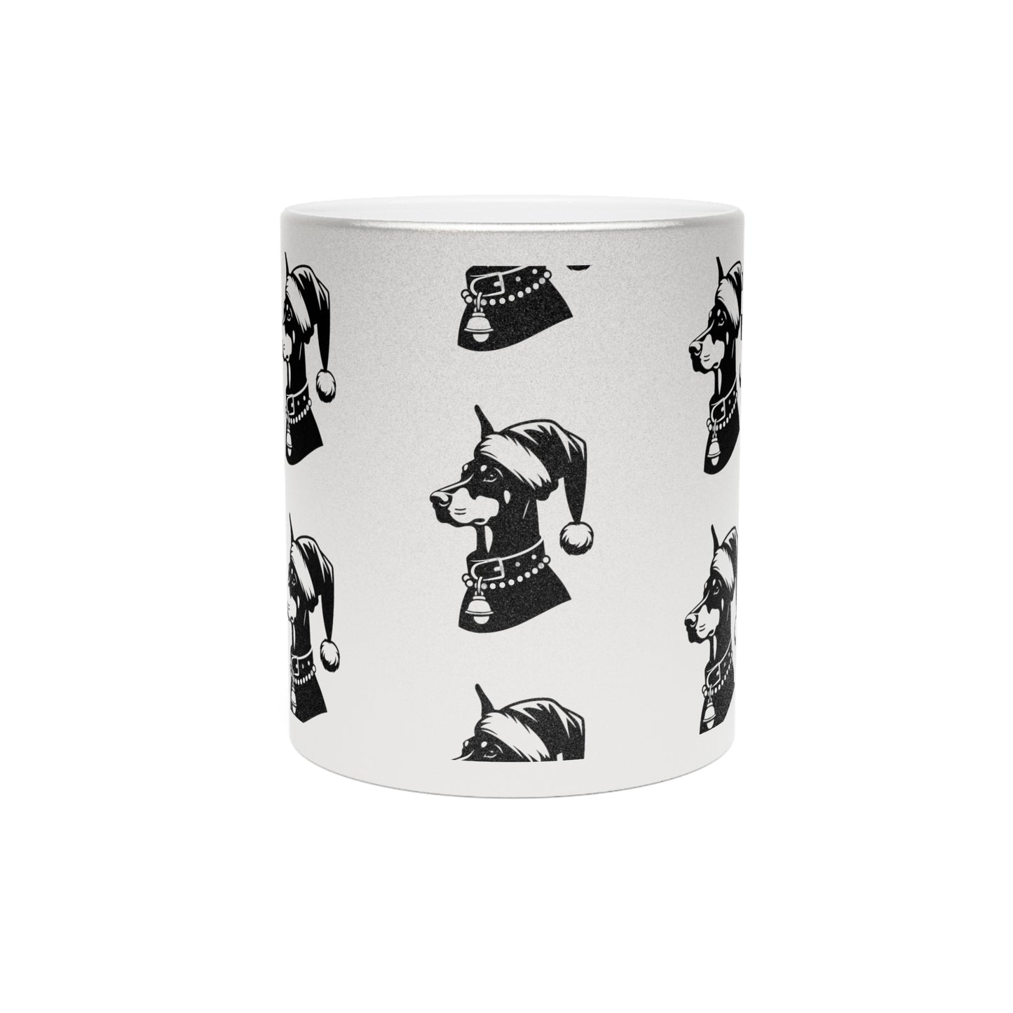 Santa Paws Doberman Metallic Coffee Mug