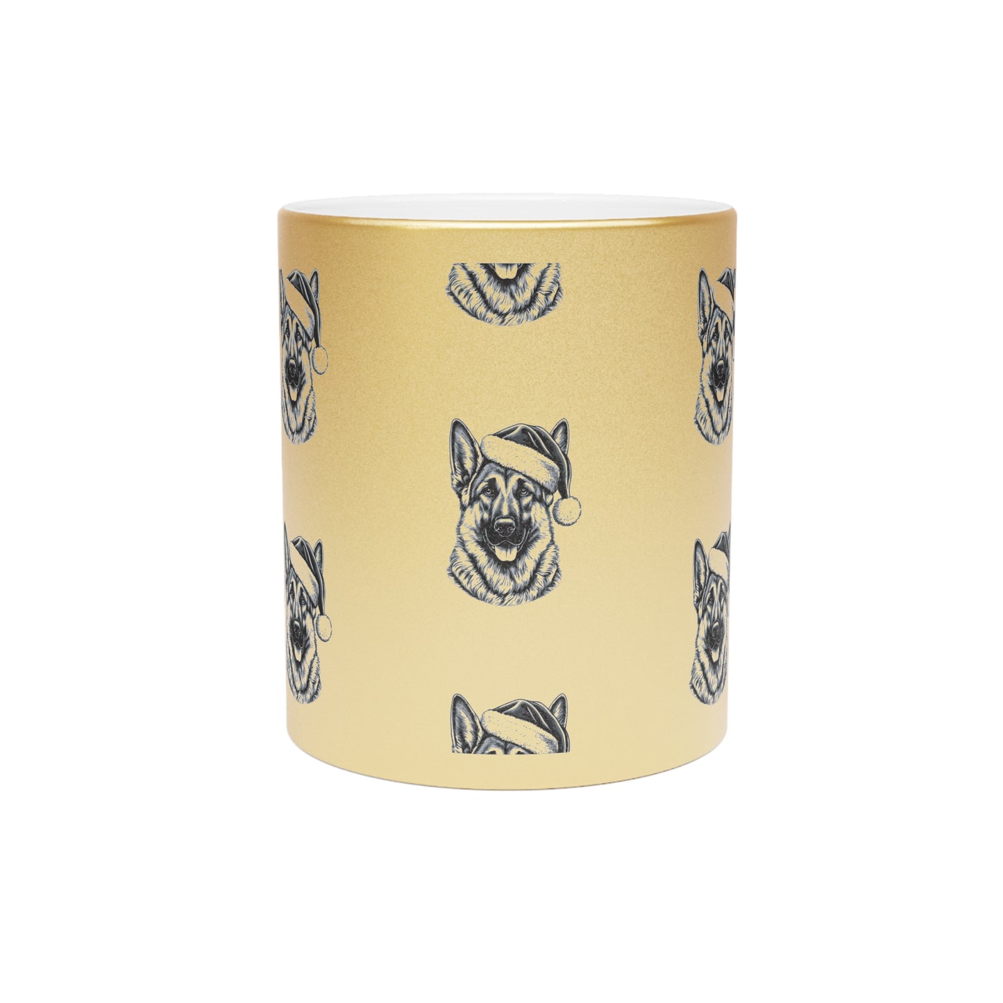 Santa Paws German Shepherd Metallic Coffee Mug