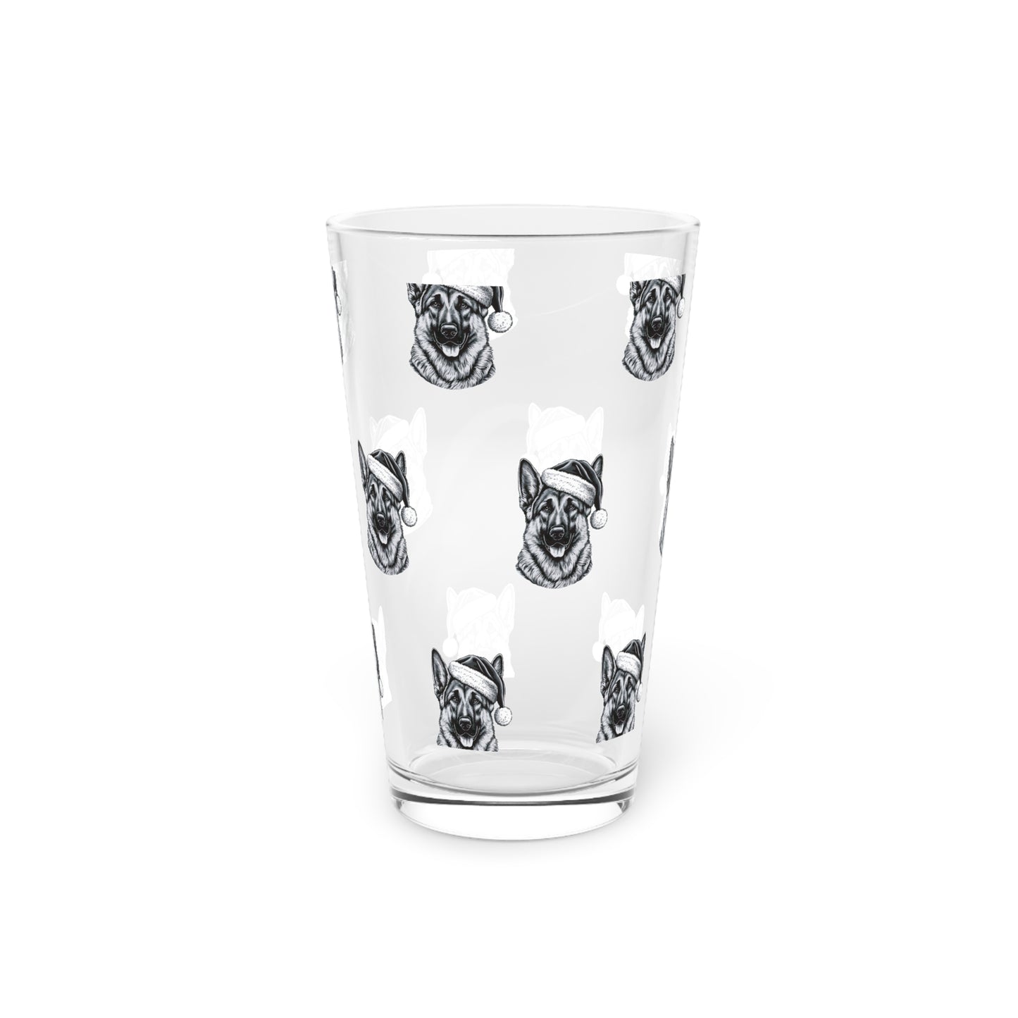 Santa Paws German Shepherd Drinking Glass