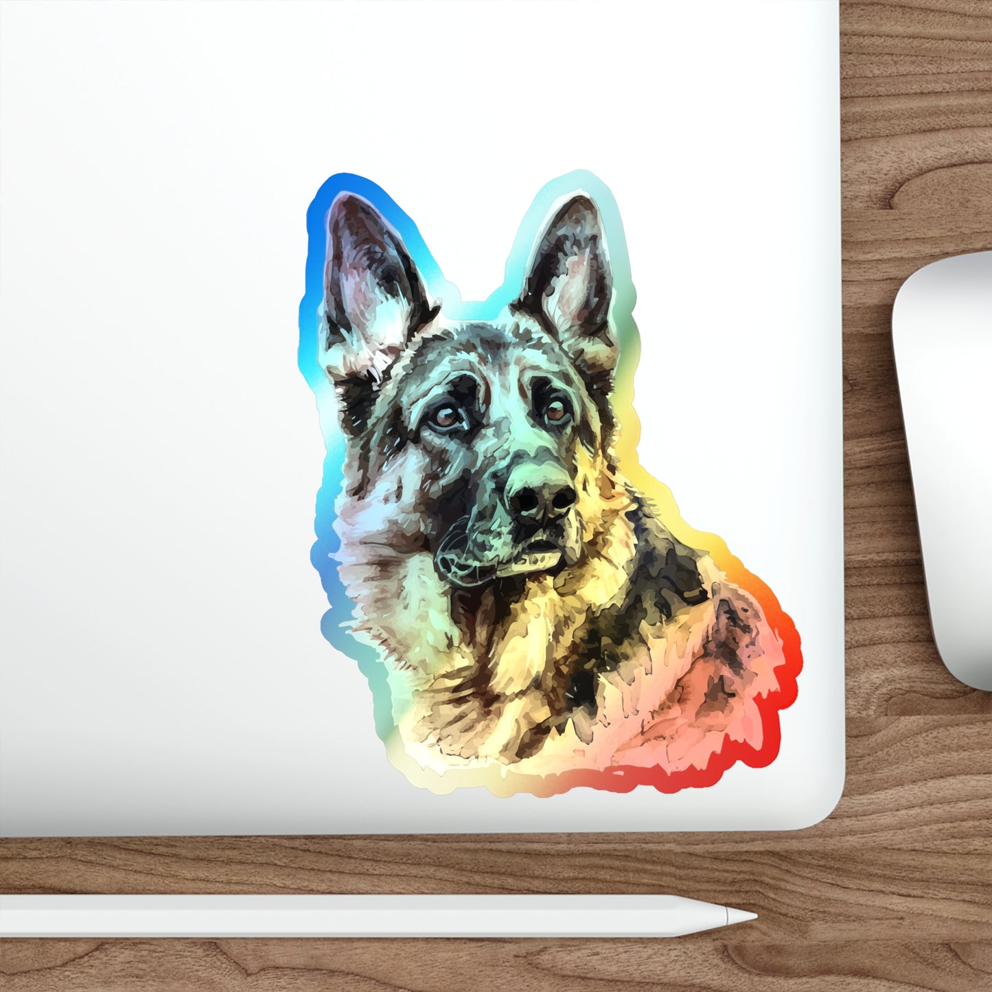 German Shepherd Head Holographic Sticker