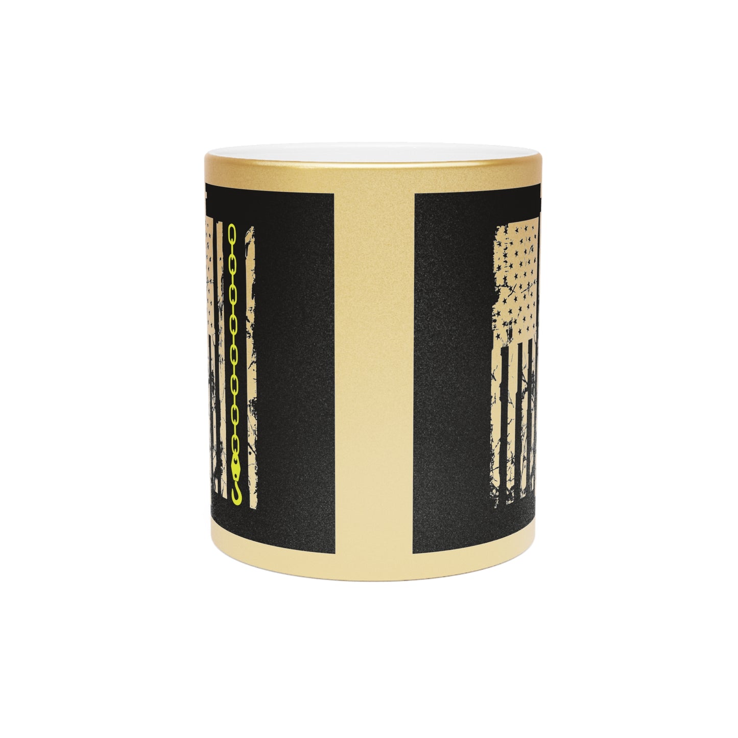 Thin Yellow Line Metallic Coffee Mug