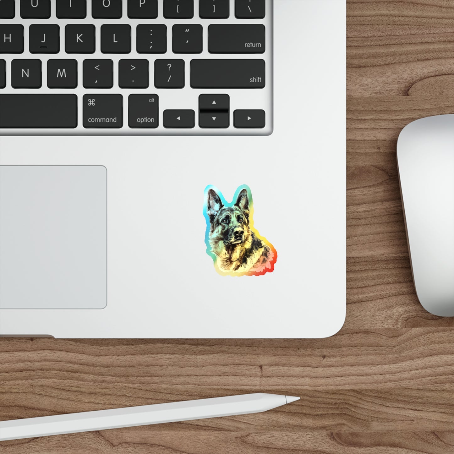 German Shepherd Head Holographic Sticker