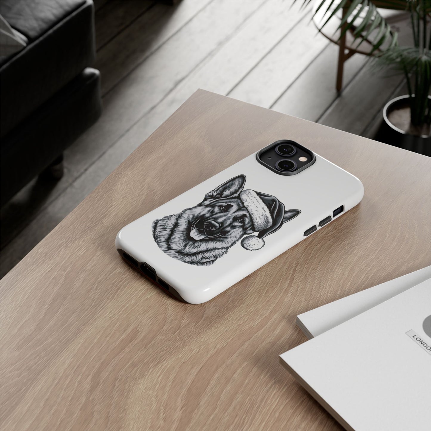 Santa Paws German Shepherd iPhone Case