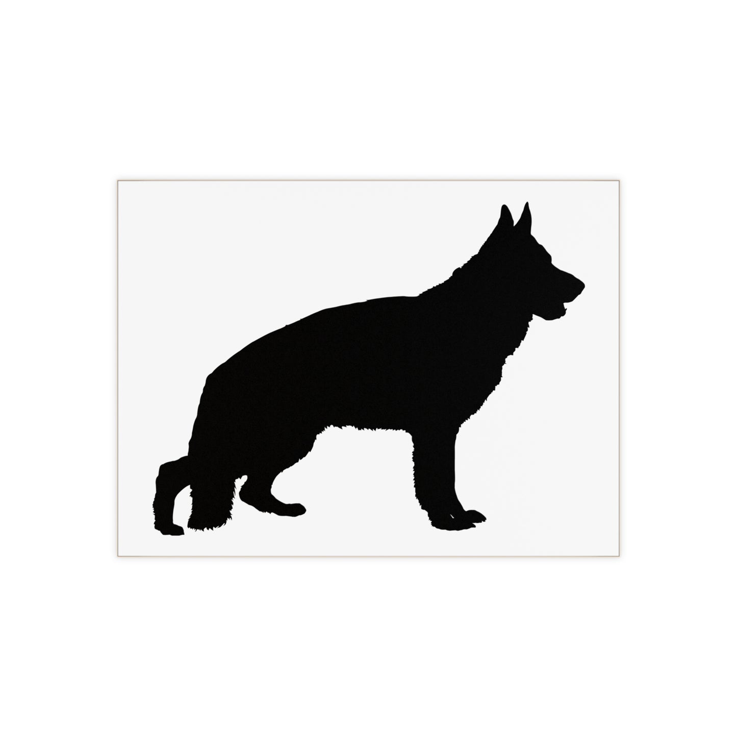 German Shepherd Silhouette Ceramic Photo Tile