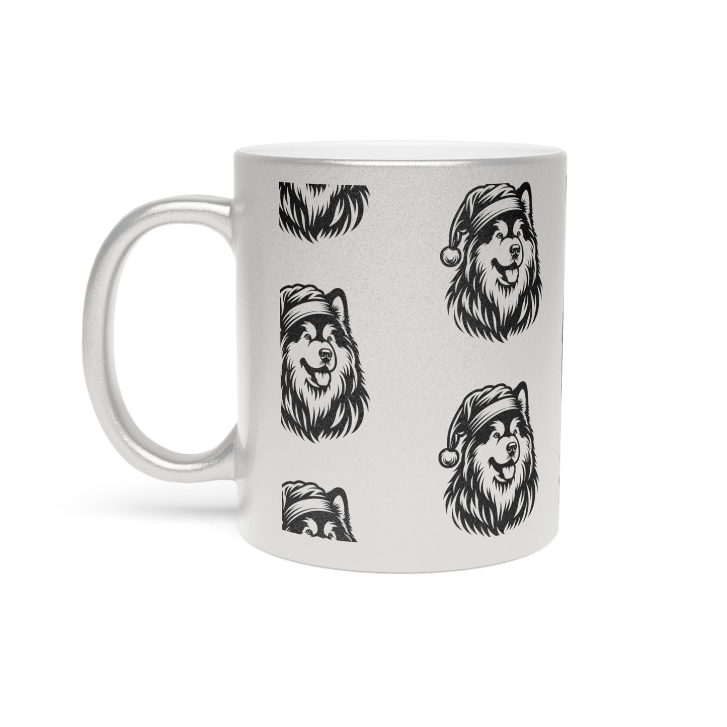 Santa Paws Malamute Metallic Coffee Mug