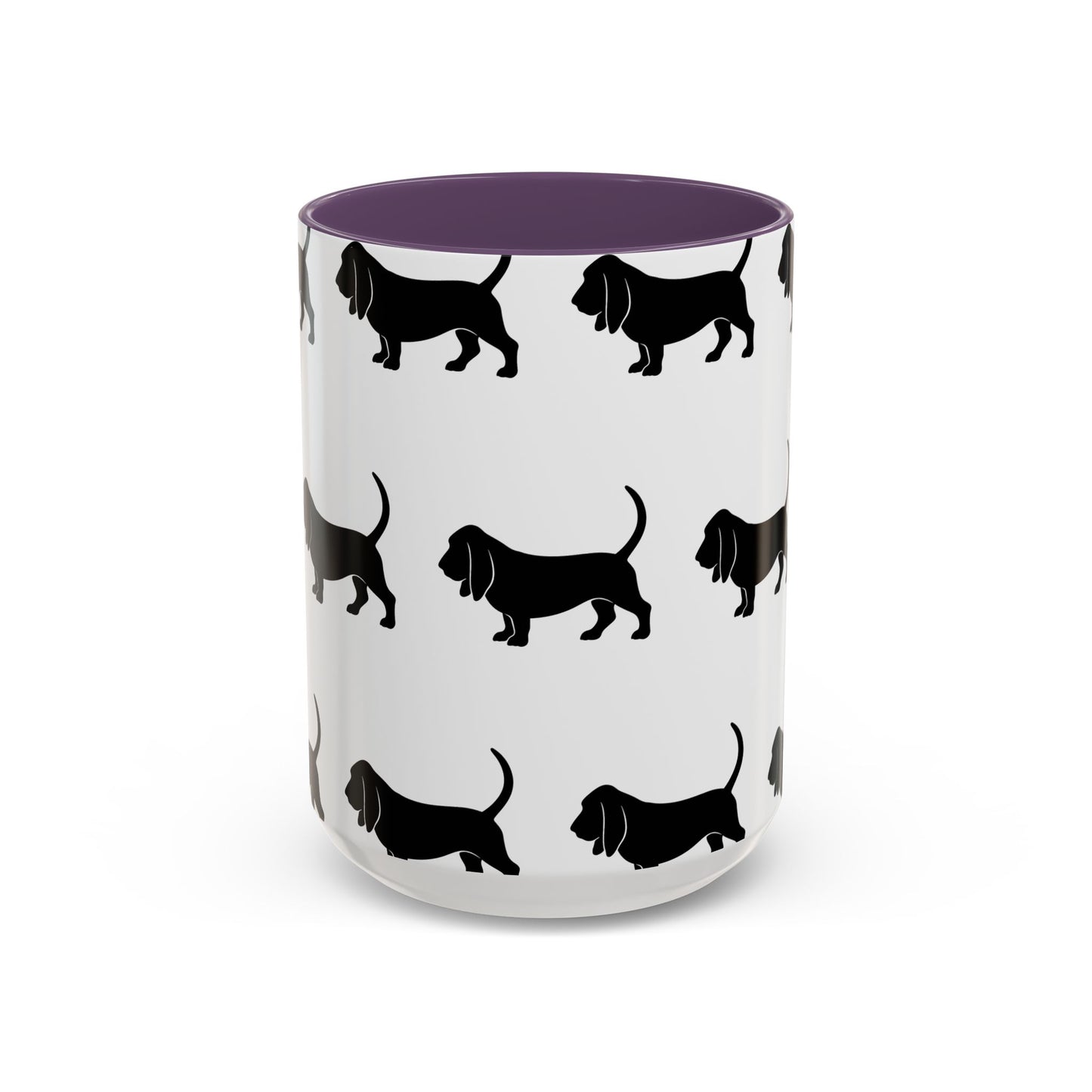 Basset Hound Silhouette 2-Tone Coffee Mug