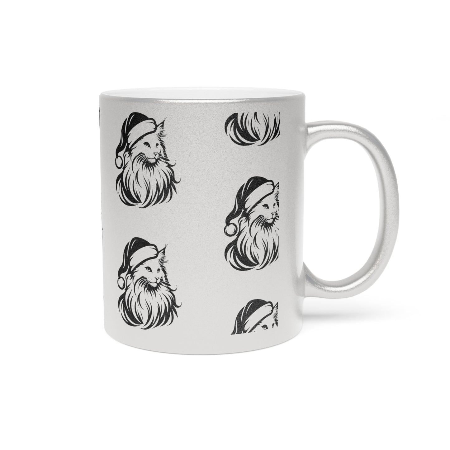 Santa Paws Cat Metallic Coffee Mug