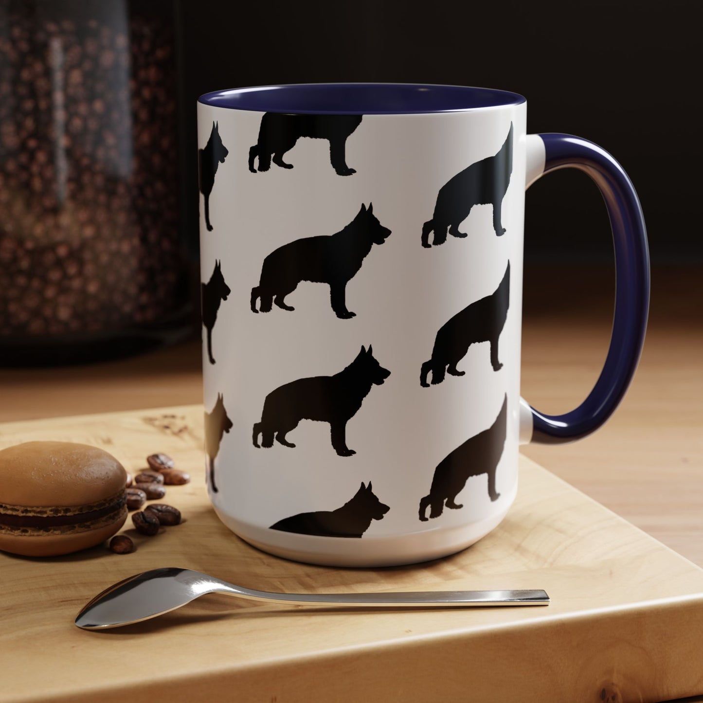 German Shepherd Silhouette 2-Tone Coffee Mug