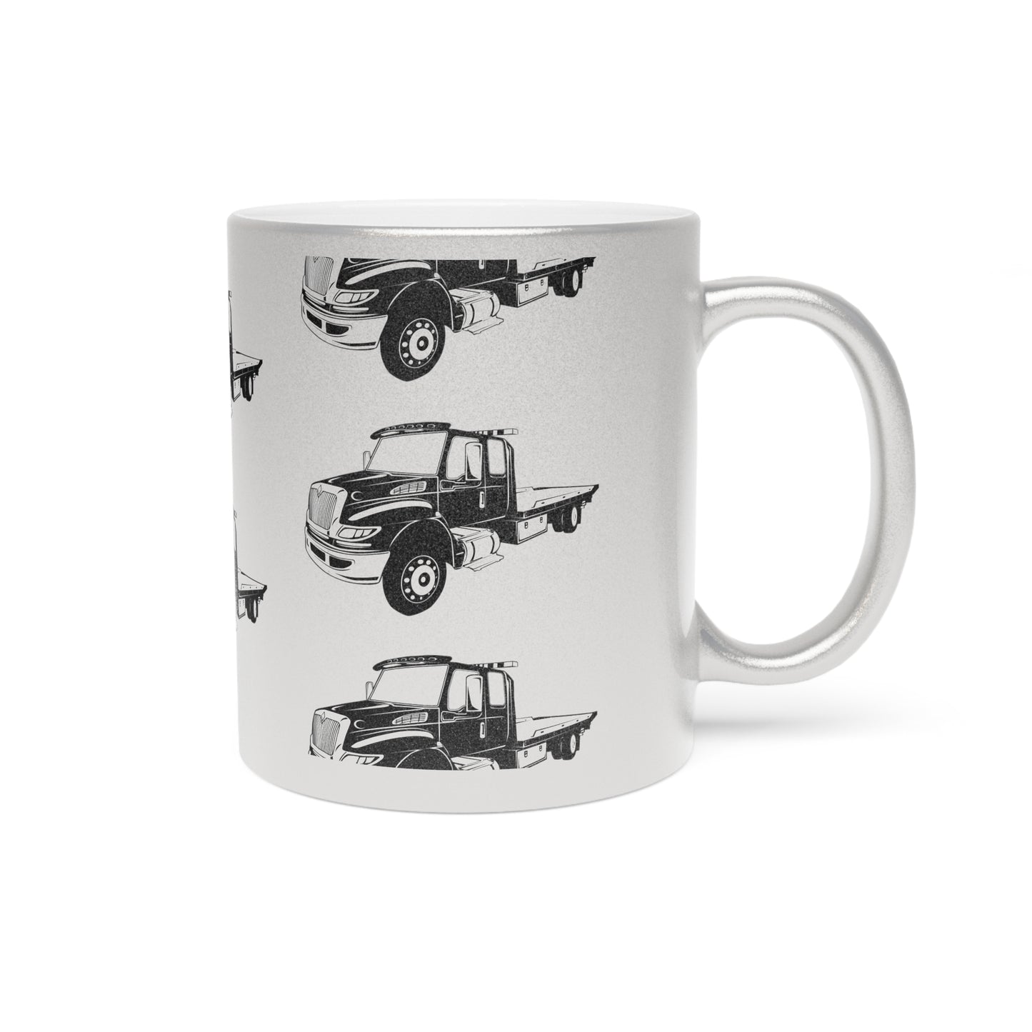 Flatbed Tow Truck Metallic Coffee Mug