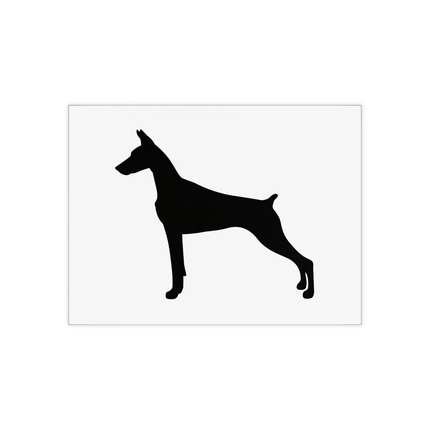 Doberman Silhouette Ceramic Photo Tile