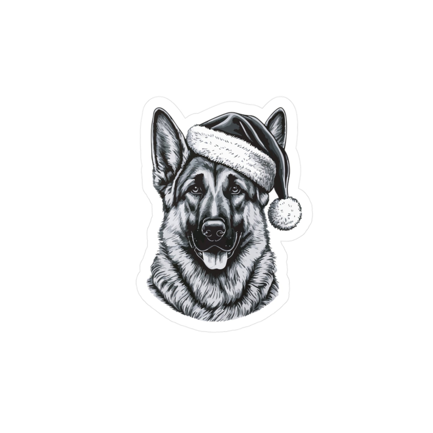Santa Paws German Shepherd Vinyl Decal
